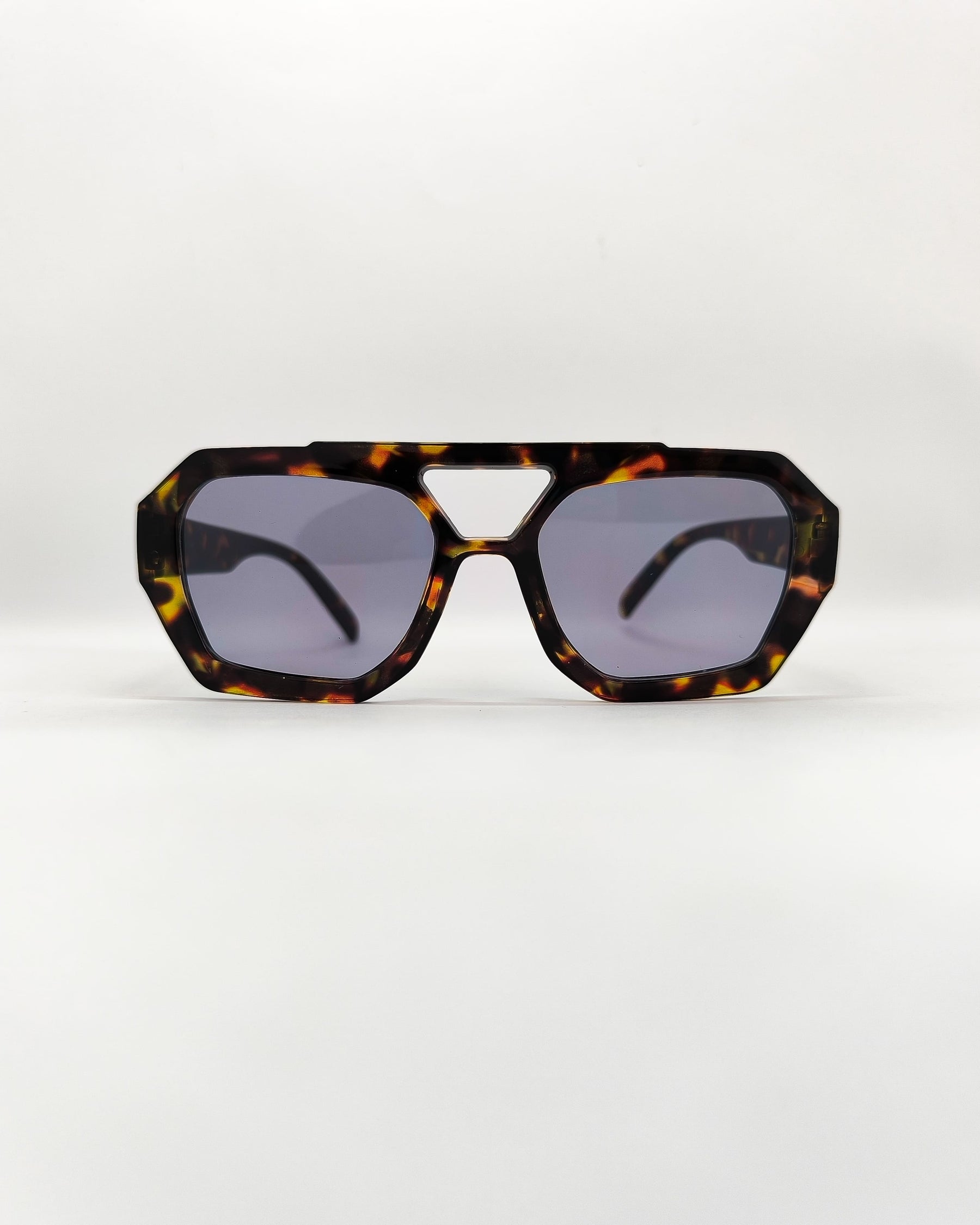 Óculos de Sol Feminino Quadrado Geométrico em Acetato com Lente Cosmética Azul – Gloss