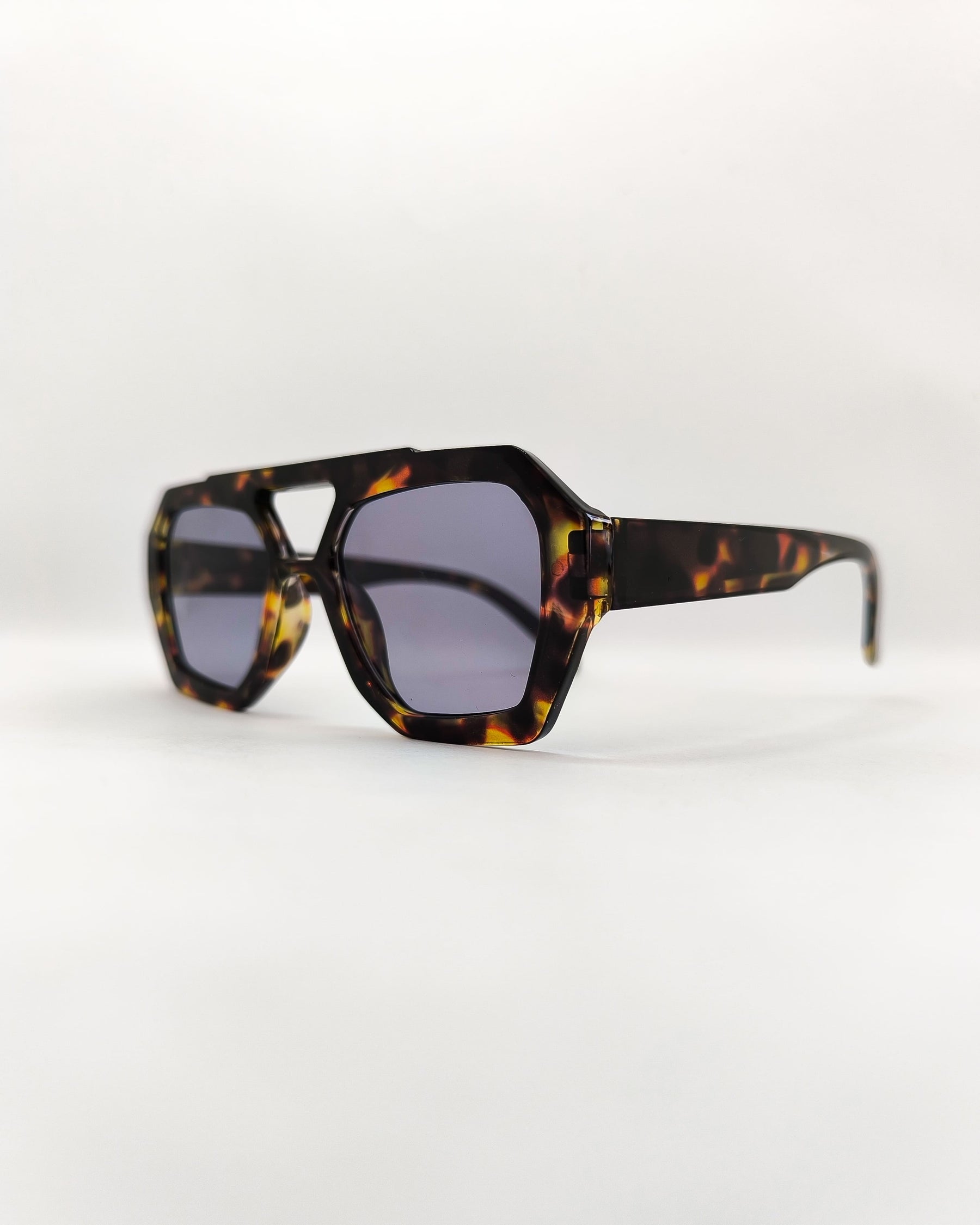 Óculos de Sol Feminino Quadrado Geométrico em Acetato com Lente Cosmética Azul – Gloss