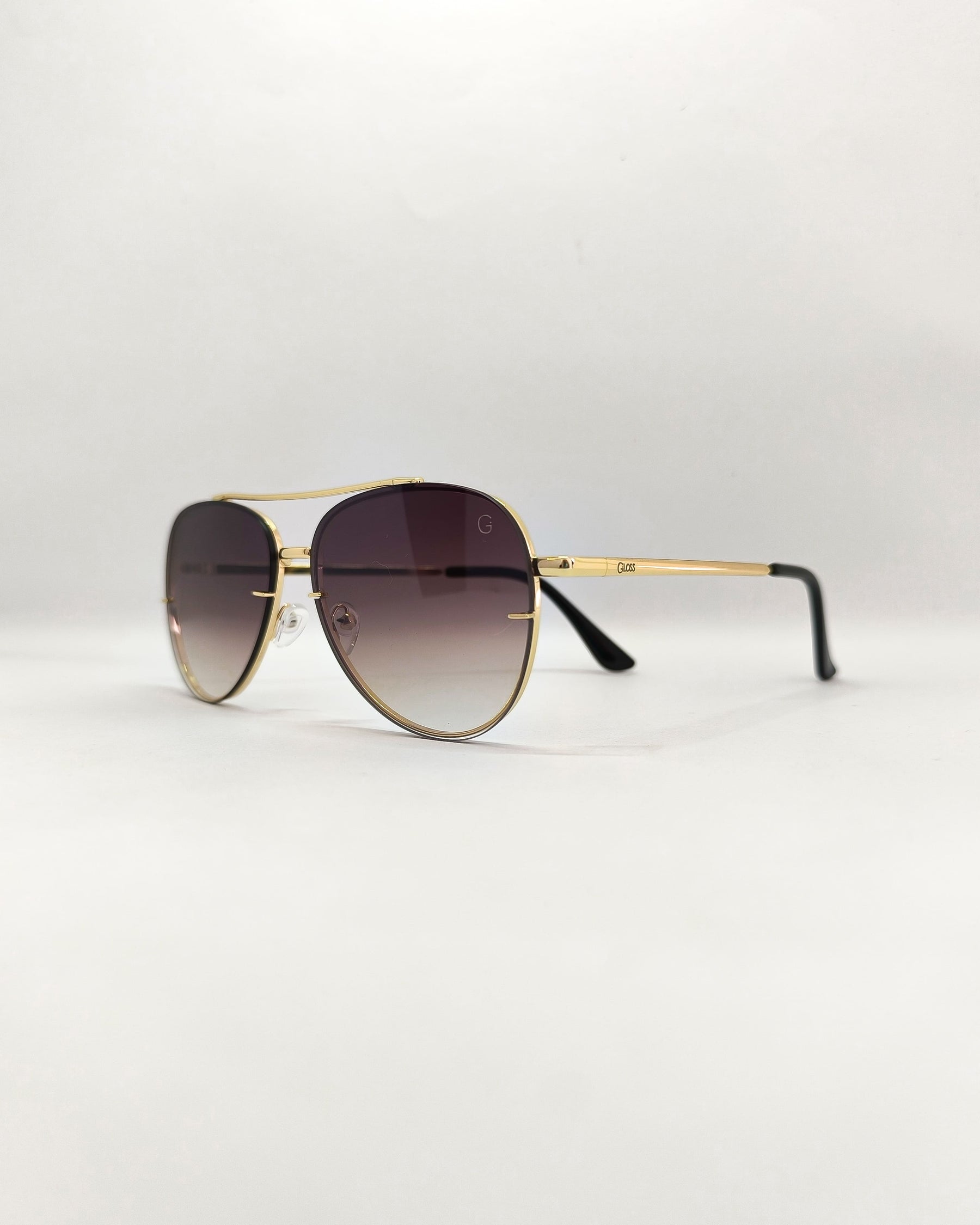 Óculos de Sol Feminino Aviador em Metal Dourado – Gloss