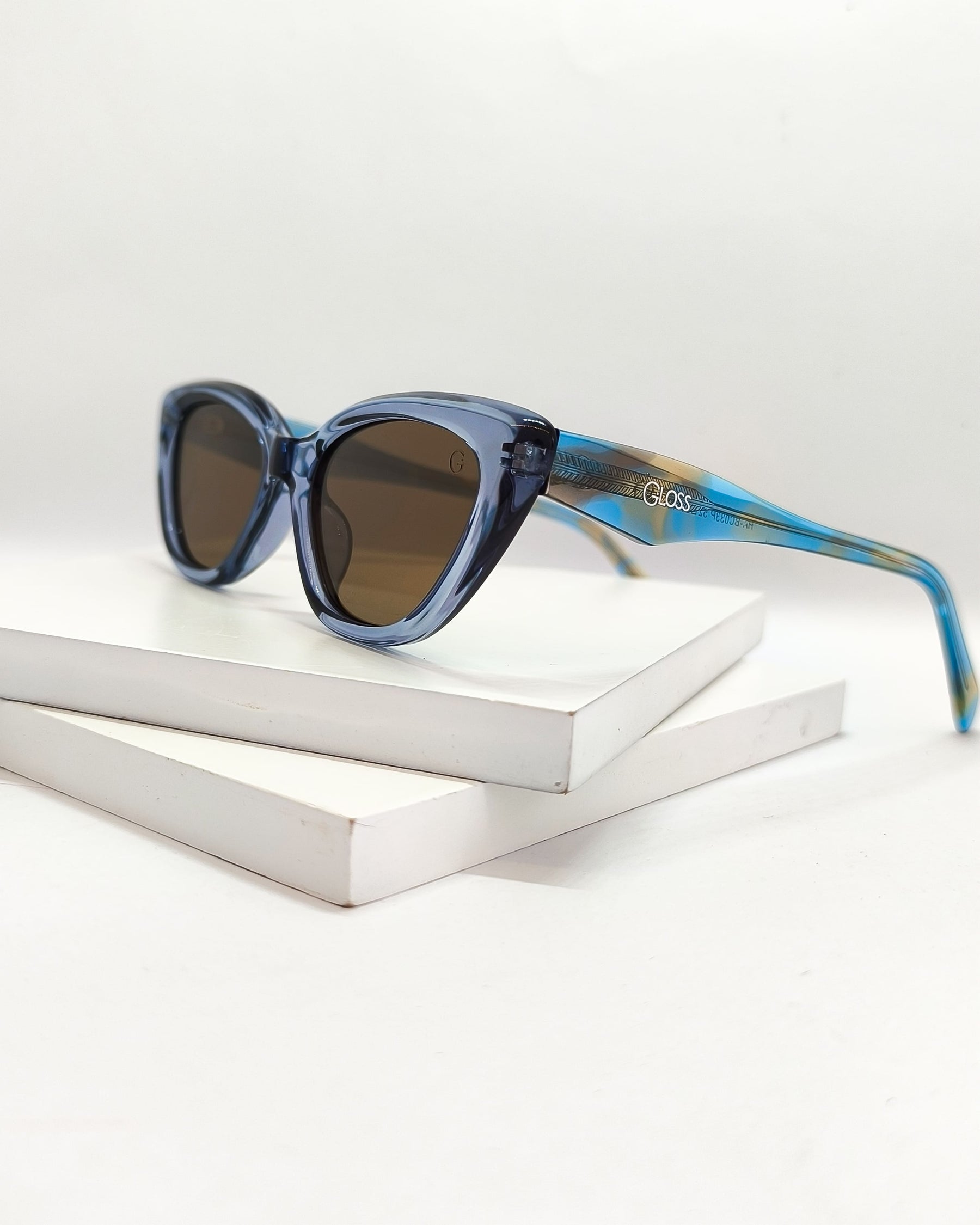 Óculos de Sol Feminino Gatinho Acetato Azul lente polarizada – Gloss