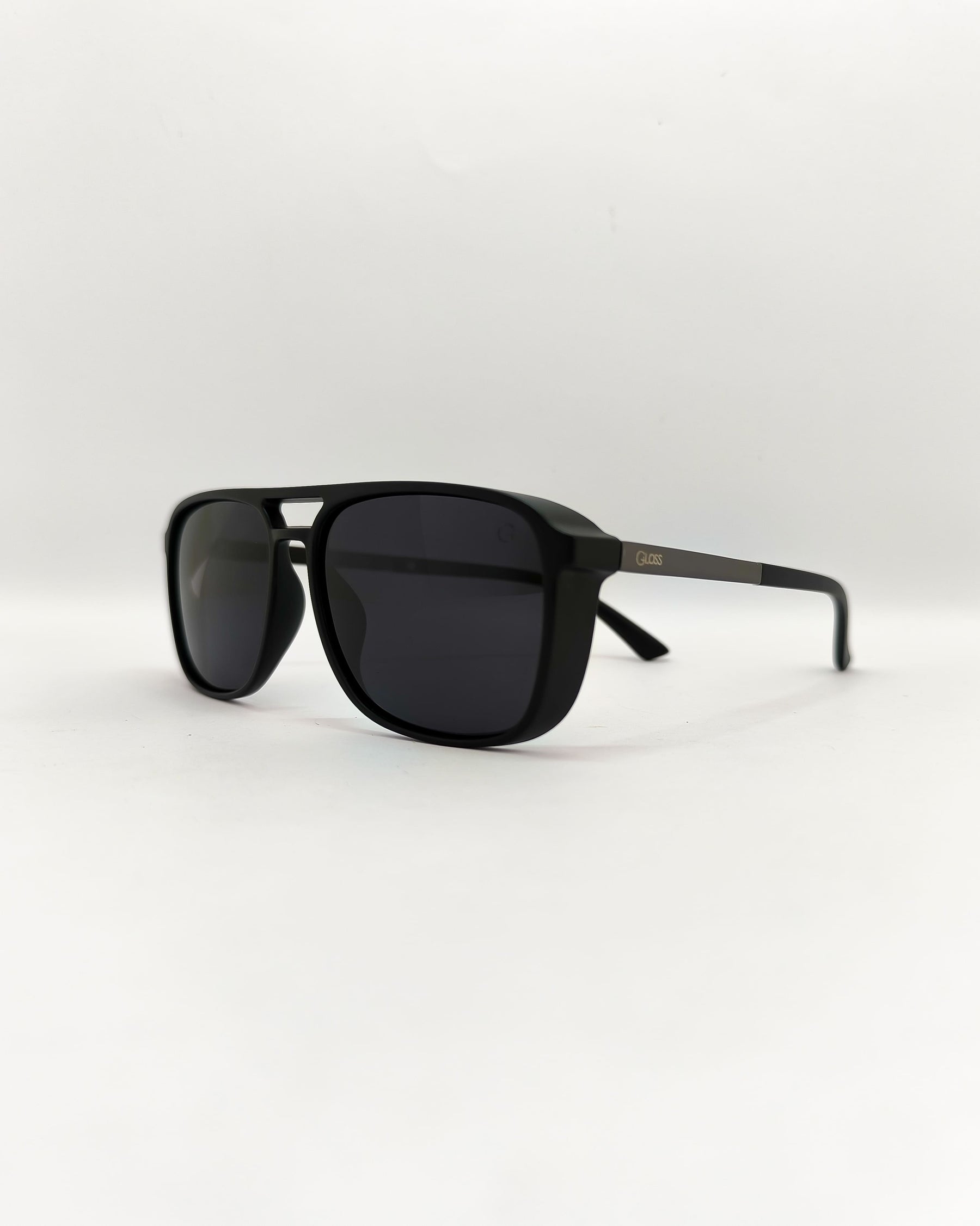 Óculos de Sol Masculino Retangular Preto em Acetato Premium - Gloss Eyewear