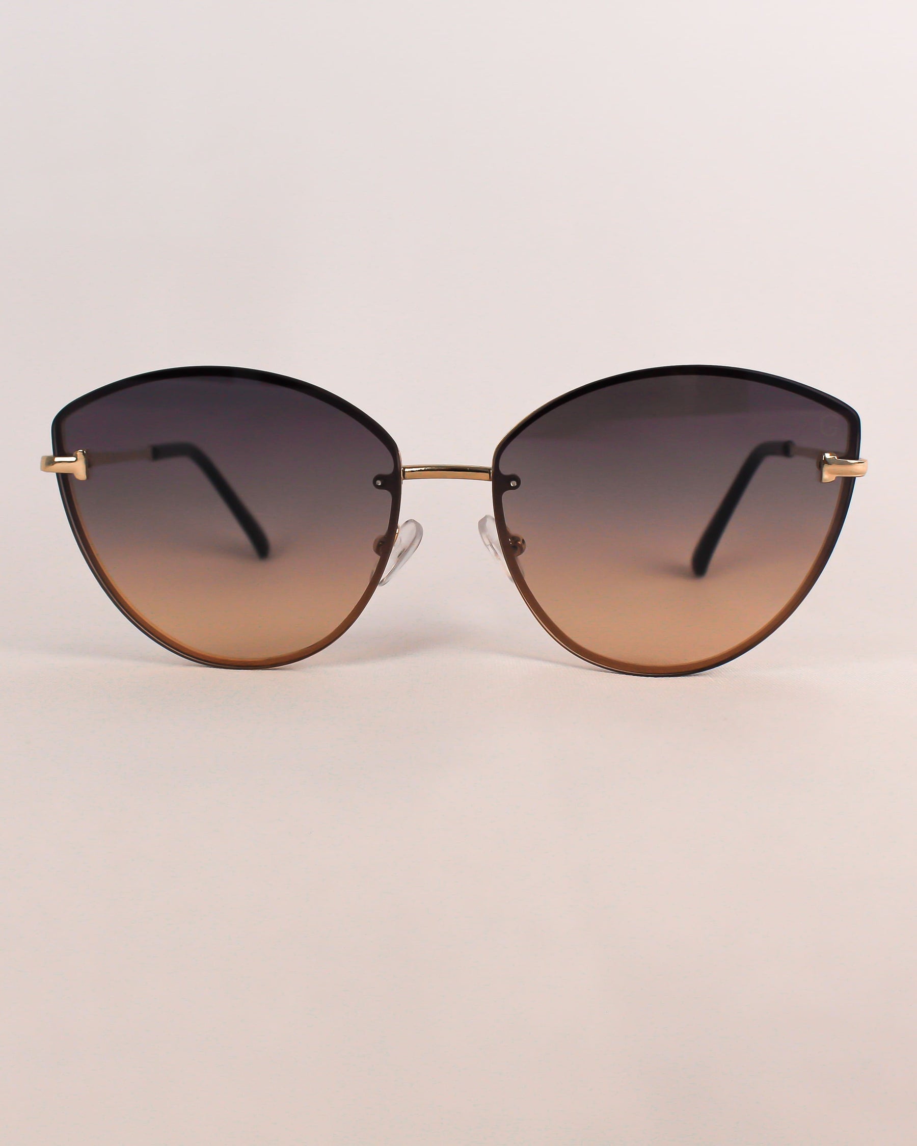 Óculos de Sol Feminino Gatinho sem Armação com Lente Marrom/ Cinza Premium - Gloss Eyewear