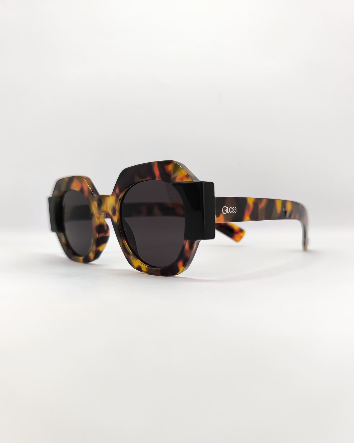 Óculos de Sol Feminino Geométrico Animal Print em Acetato – Gloss