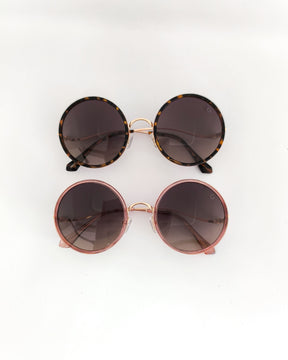 Óculos de Sol Redondo Grande em Metal – Gloss