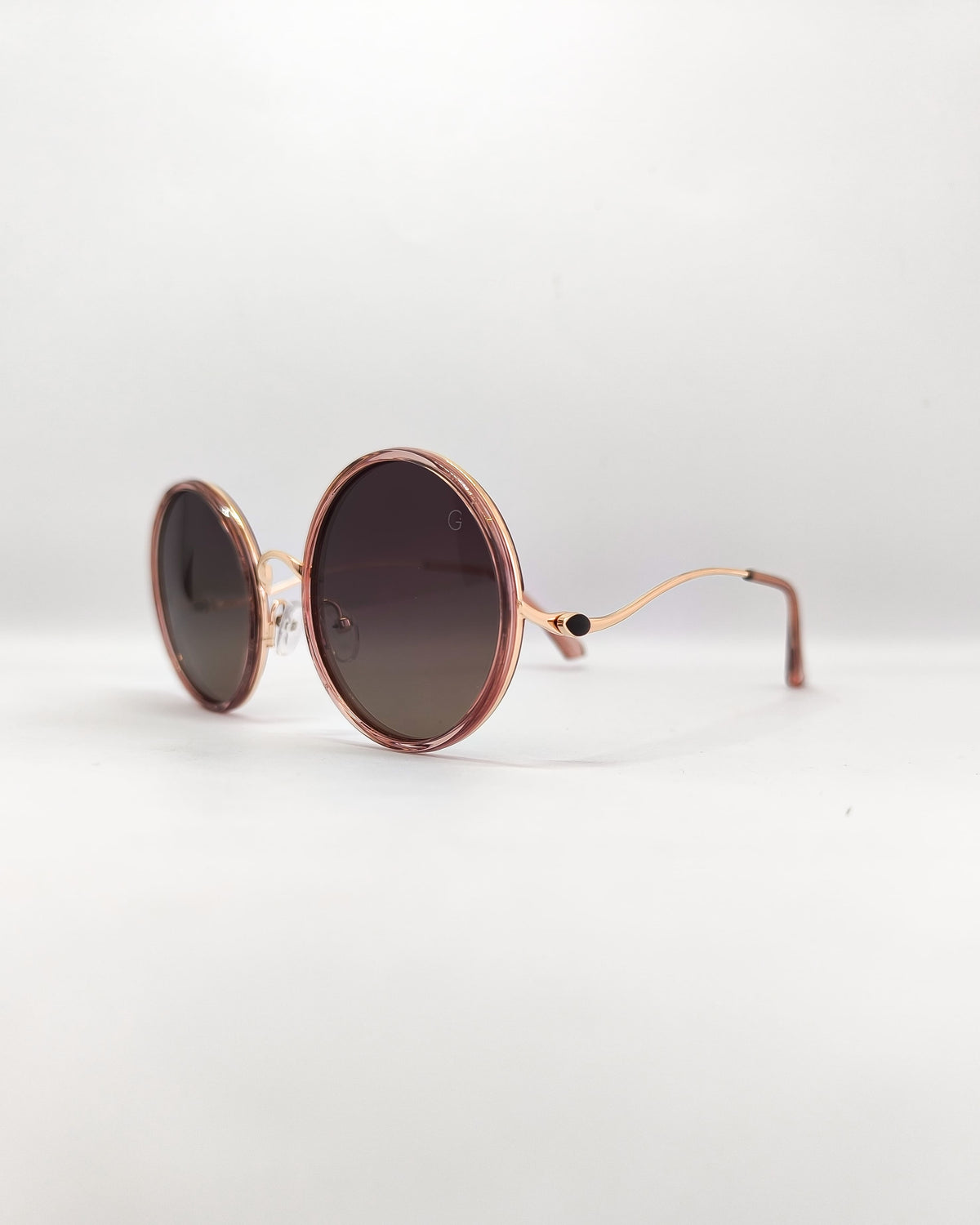 Óculos de Sol Redondo Grande em Metal – Gloss