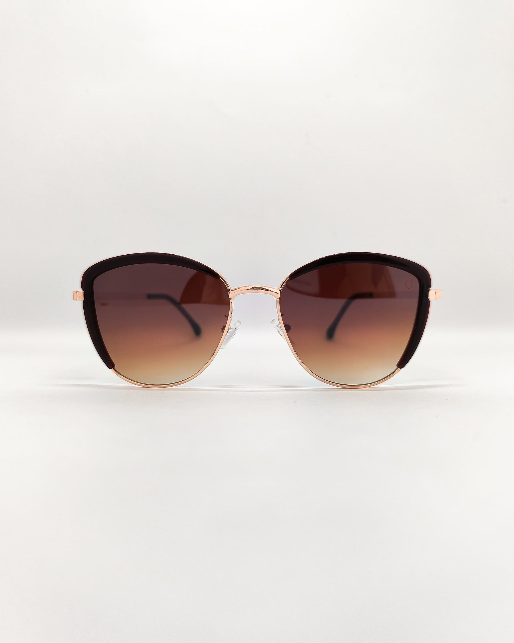 Óculos de Sol Feminino Gatinho Grande em Metal – Elegância Degradê