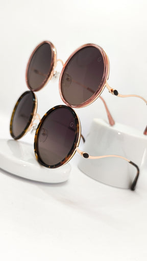 Óculos de Sol Redondo Grande em Metal – Gloss