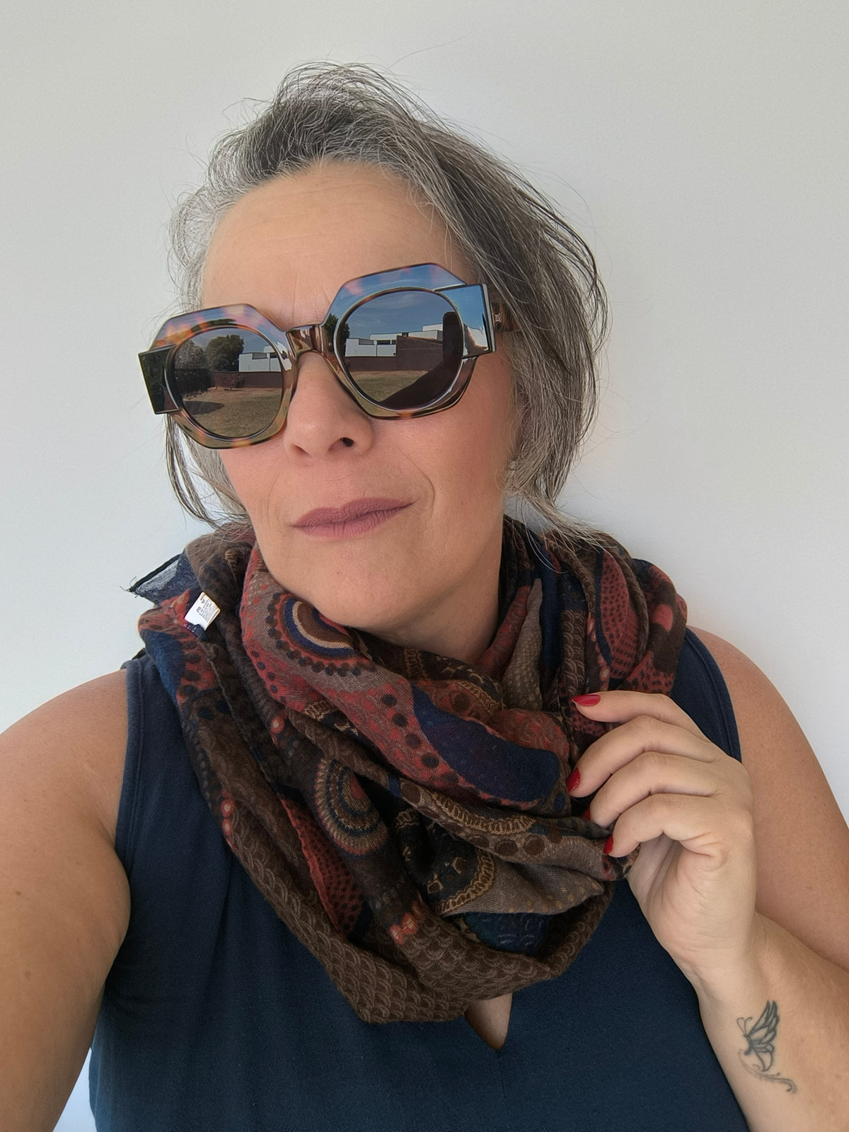 Óculos de Sol Feminino Geométrico Animal Print em Acetato – Gloss