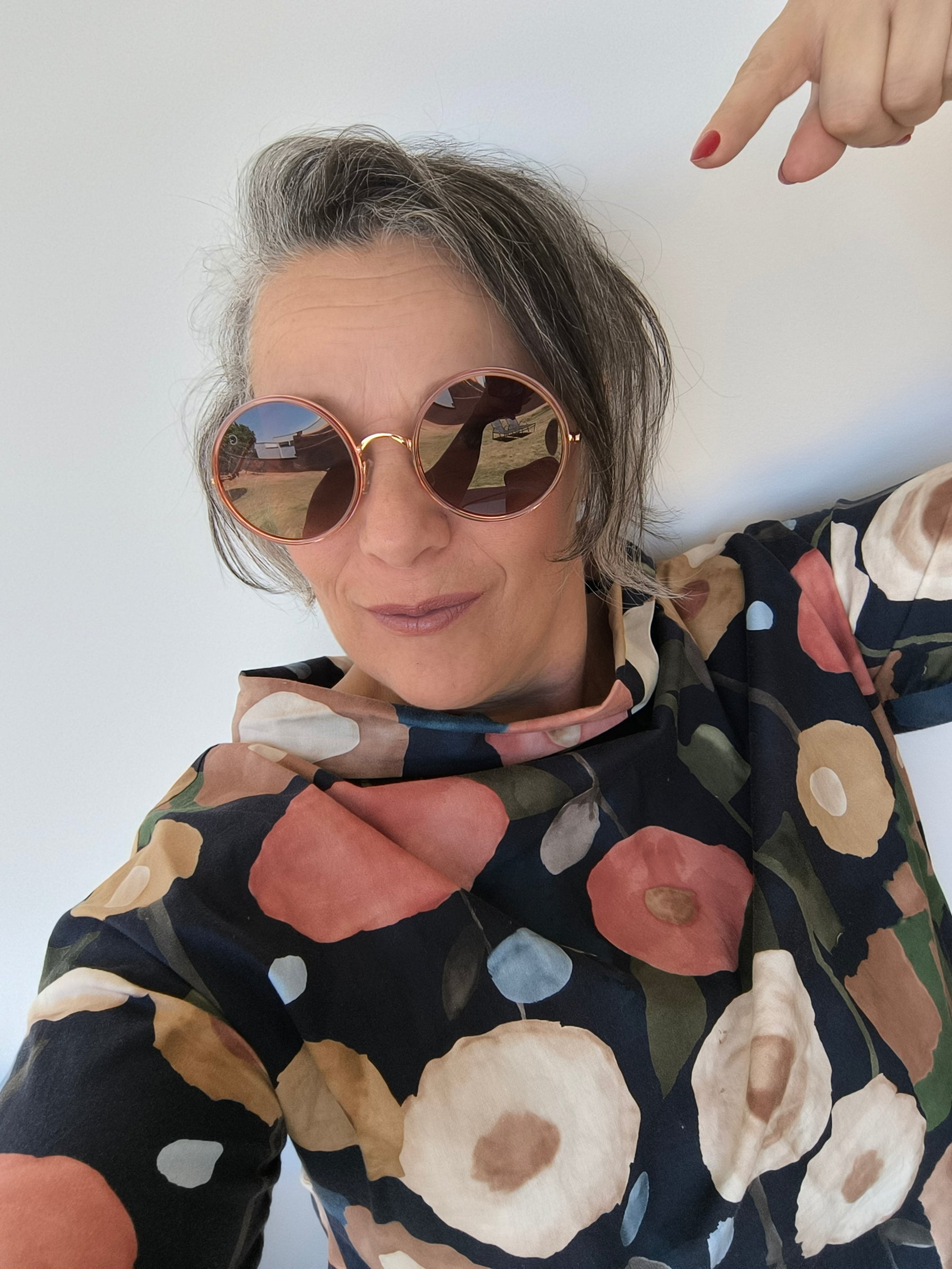 Óculos de Sol Redondo Grande em Metal – Gloss