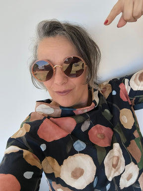 Óculos de Sol Redondo Grande em Metal – Gloss