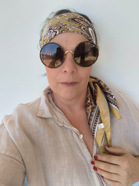 Óculos de Sol Redondo Grande em Metal – Gloss