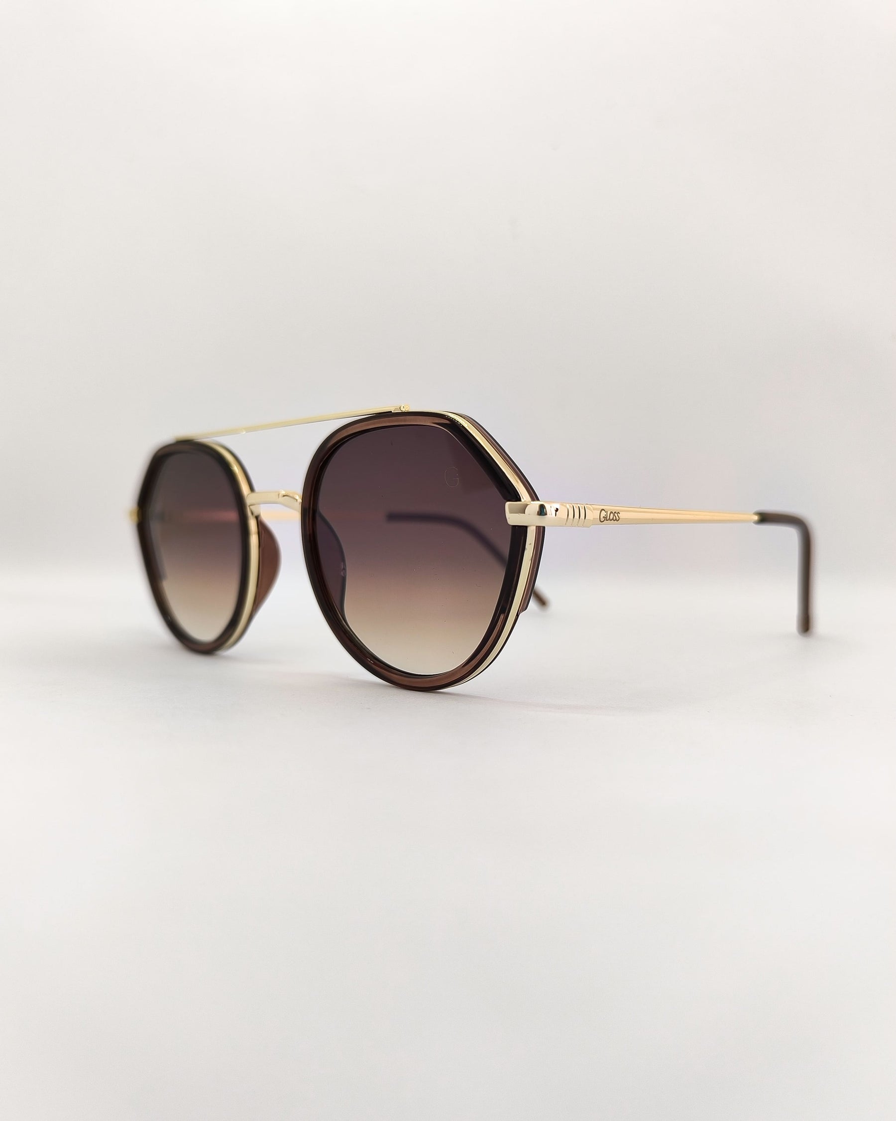 Óculos de Sol Feminino Redondo em Metal e Acetato – Gloss