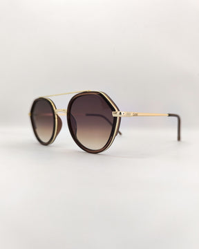 Óculos de Sol Feminino Redondo em Metal e Acetato – Gloss