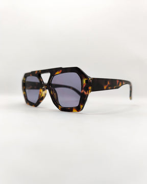 Óculos de Sol Feminino Quadrado Geométrico em Acetato com Lente Cosmética Azul – Gloss