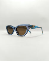 Óculos de Sol Feminino Gatinho Acetato Azul lente polarizada  – Gloss