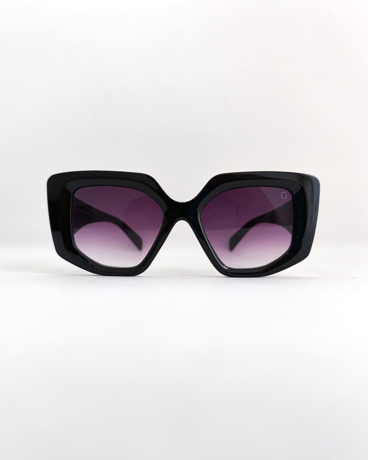 Óculos de Sol Feminino Geométrico Grande em Acetato com Lente Cosmética – Gloss