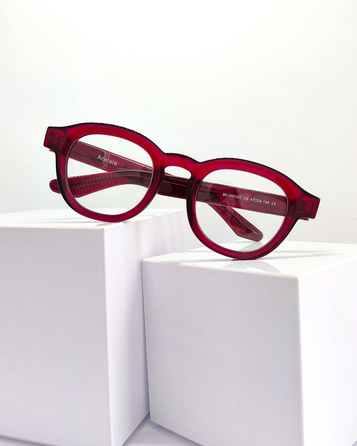 Óculos para Grau Feminino Redondo em Acetato Rubi – Gloss