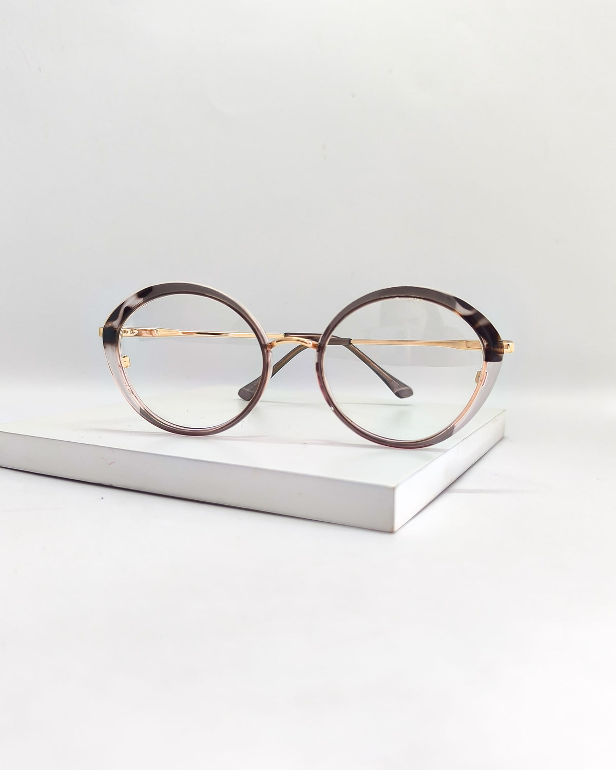 Óculos para Grau Feminino Redondo em Acetato e Metal – Gloss