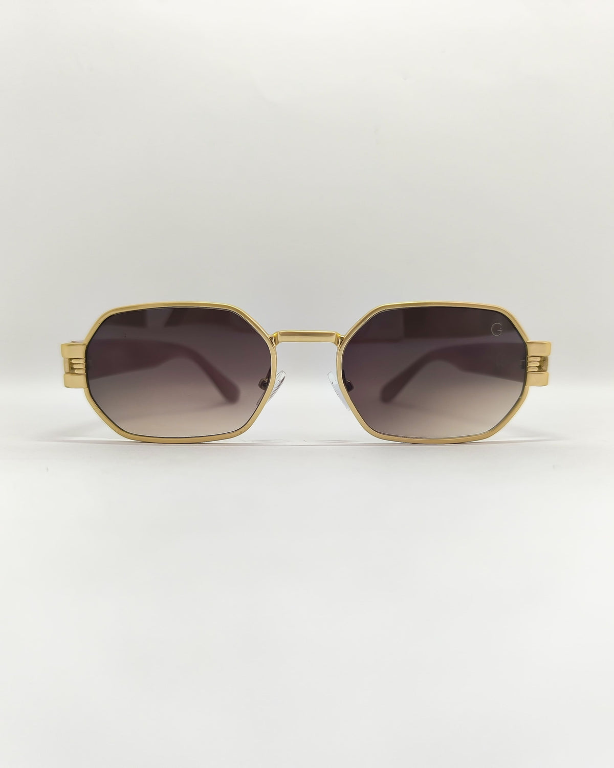 Óculos de Sol Unissex Slim Dourado com Haste Rosé em Metal Premium - Gloss Eyewear