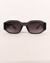 Óculos de Sol Feminino Slim com Detalhe em Metal e Haste Branco/ Preto/ Cinza Premium - Gloss Eyewear