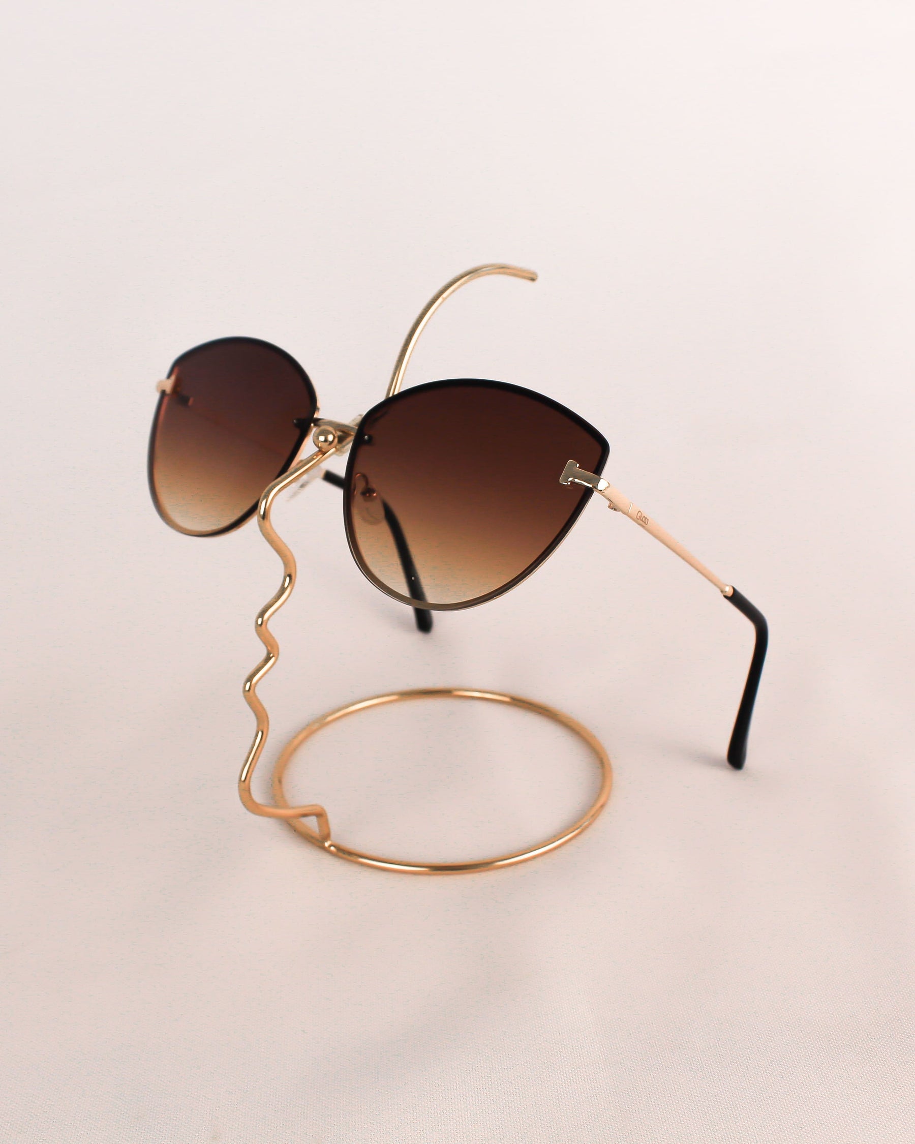 Óculos de Sol Feminino Gatinho sem Armação com Lente Marrom/ Cinza Premium - Gloss Eyewear