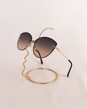 Óculos de Sol Feminino Gatinho sem Armação com Lente Marrom/ Cinza Premium - Gloss Eyewear