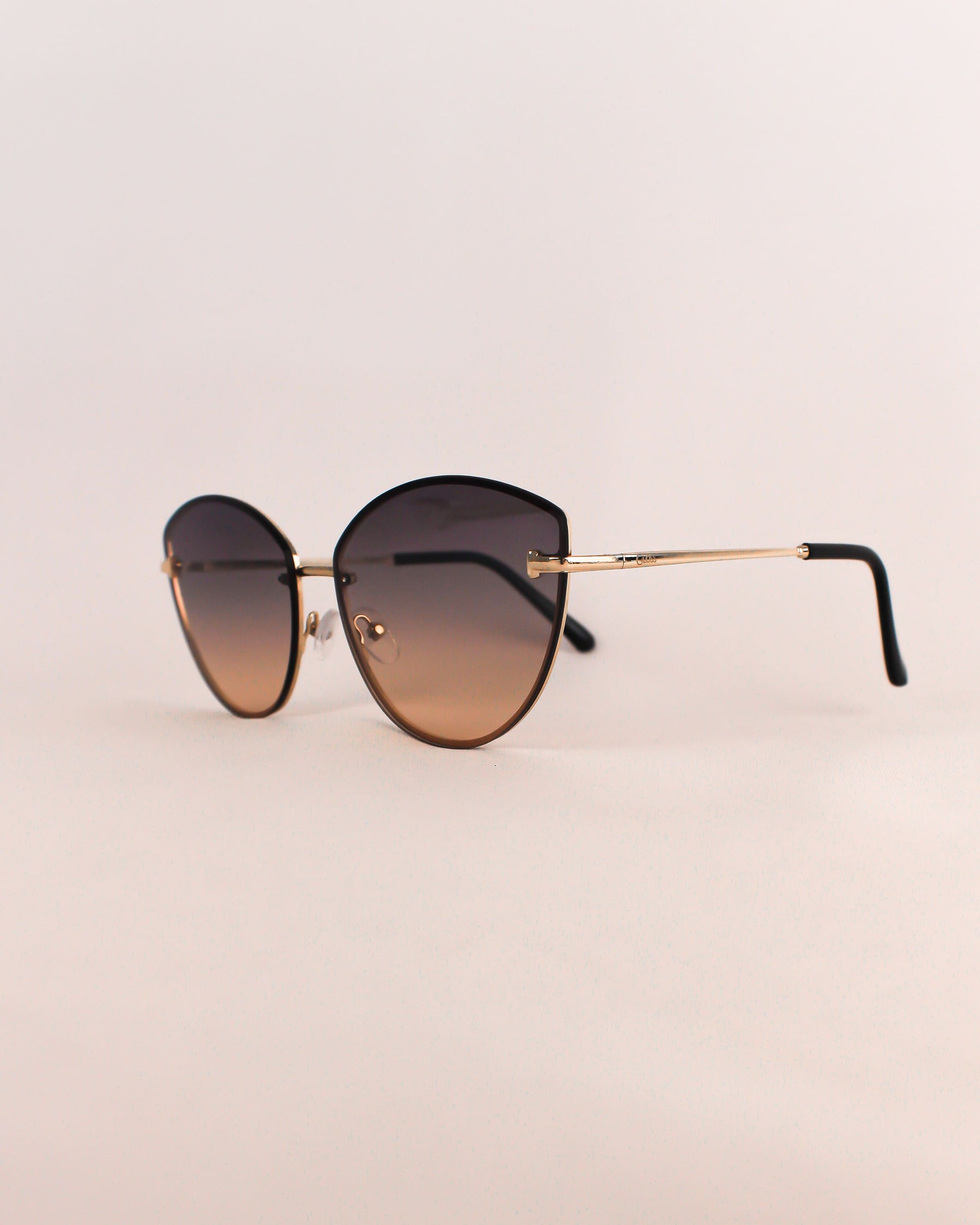 Óculos de Sol Feminino Gatinho sem Armação com Lente Marrom/ Cinza Premium - Gloss Eyewear