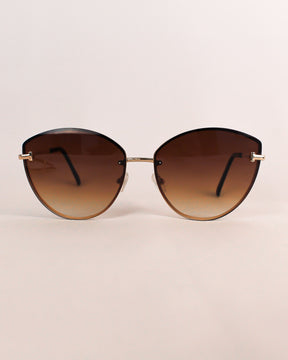 Óculos de Sol Feminino Gatinho sem Armação com Lente Marrom/ Cinza Premium - Gloss Eyewear