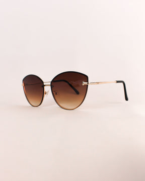 Óculos de Sol Feminino Gatinho sem Armação com Lente Marrom/ Cinza Premium - Gloss Eyewear