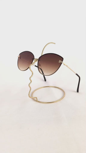 Óculos de Sol Feminino Gatinho sem Armação com Lente Marrom/ Cinza Premium - Gloss Eyewear